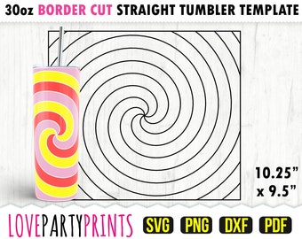 Swirl Burst Template SVG, DXF, PNG, Pdf, 30 oz Skinny Tumbler Template, Tumbler Wrap File, 30oz Straight Wall, Template Cut File, 1213
