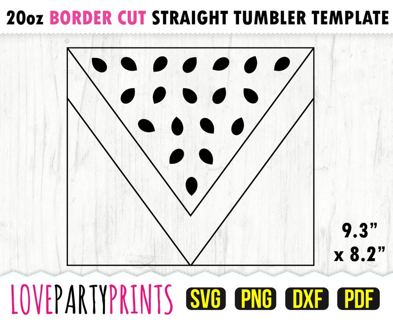 Watermelon V Split Tumbler SVG, DXF, PNG, Pdf, 20 Oz Skinny Tumbler ...