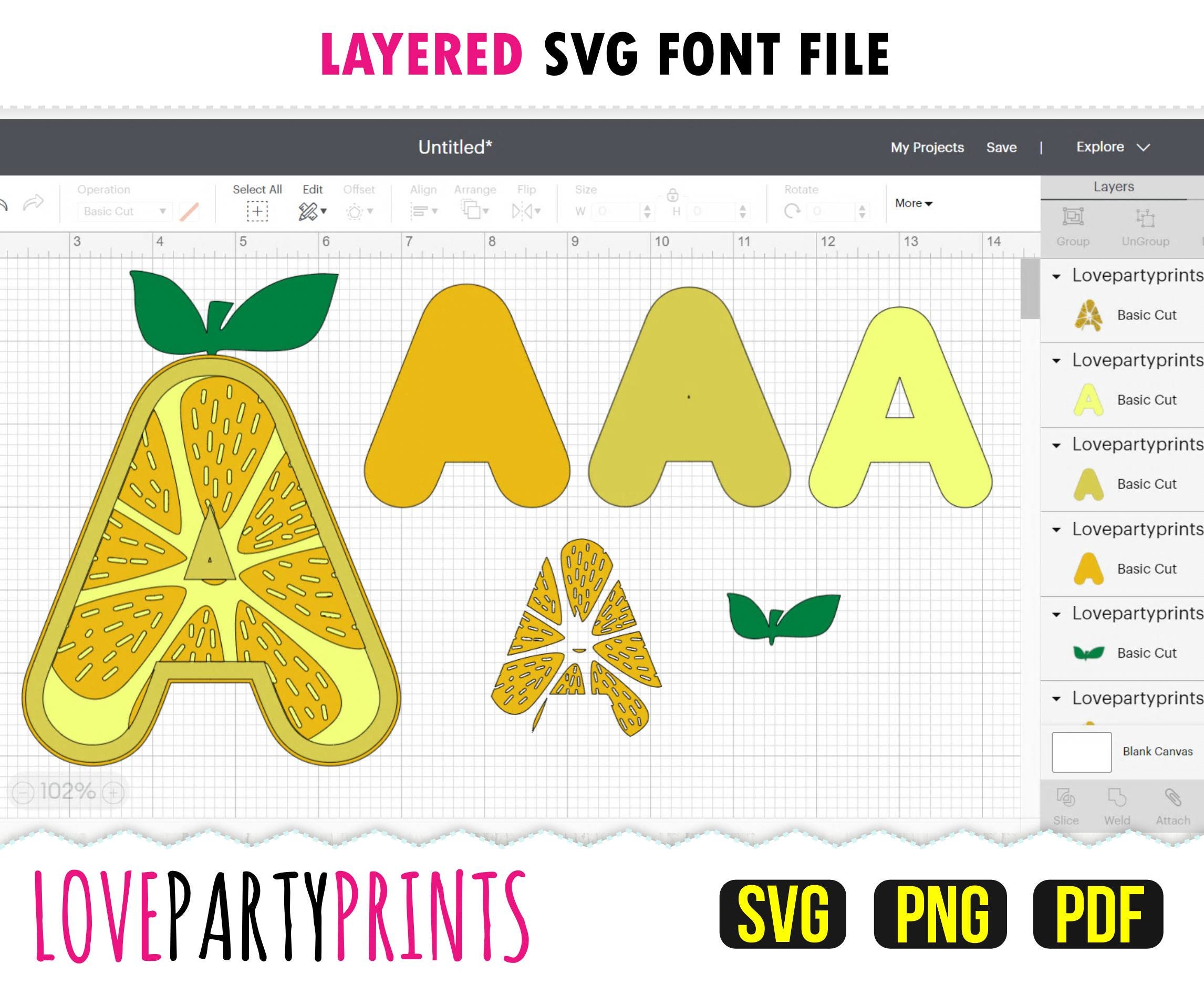 LEMON FONT SVG, Png and Pdf Files, 300dpi High Quality, Silhouette