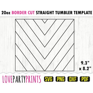 V Split Tumbler SVG, DXF, PNG, Pdf, 20 oz Skinny Tumbler Template, 20 oz Tumbler Wrap File, 20 oz Straight Template, Template Cut File, 1201
