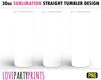 Solid White Color Tumbler Sublimation Wrap Template, 30 oz Skinny Template, Seamless Full Wrap, Sublimation File PNG, sub24