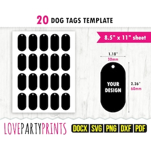 Sublimation Dog Tags Black Plaid Printable Dog Tags