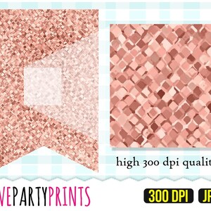 Printable Happy Birthday Rose Gold Glitter BANNER, Birthday Decor ...