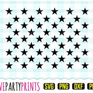 50 étoiles Svg, DXF, PNG, PDF, drapeau américain étoiles 50 États d'Amérique, clipart, fichier de coupe, 552