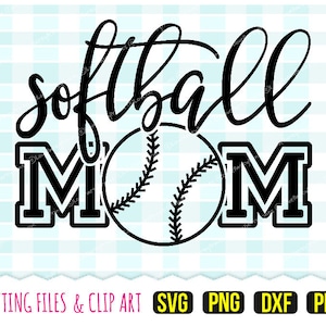 Softbal moeder Svg, DXF, PNG, PDF - softbal moeder Svg, softbal Svg, illustraties - tekstbestanden snijden - 335