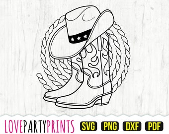 Cowboy Boots SVG DXF PNG Pdf Cowgirl Boots Svg Western | Etsy Australia