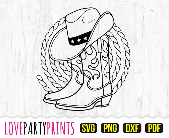 Cowboy Boots SVG DXF PNG Pdf Cowgirl Boots Svg Western | Etsy