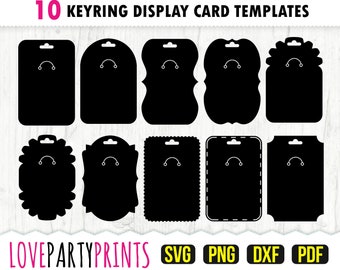 Keyring Display Card Svg, DXF, PNG, PDF, Key Ring Tag Svg, Keyring Display Card Template, Keychain Packaging, svg682