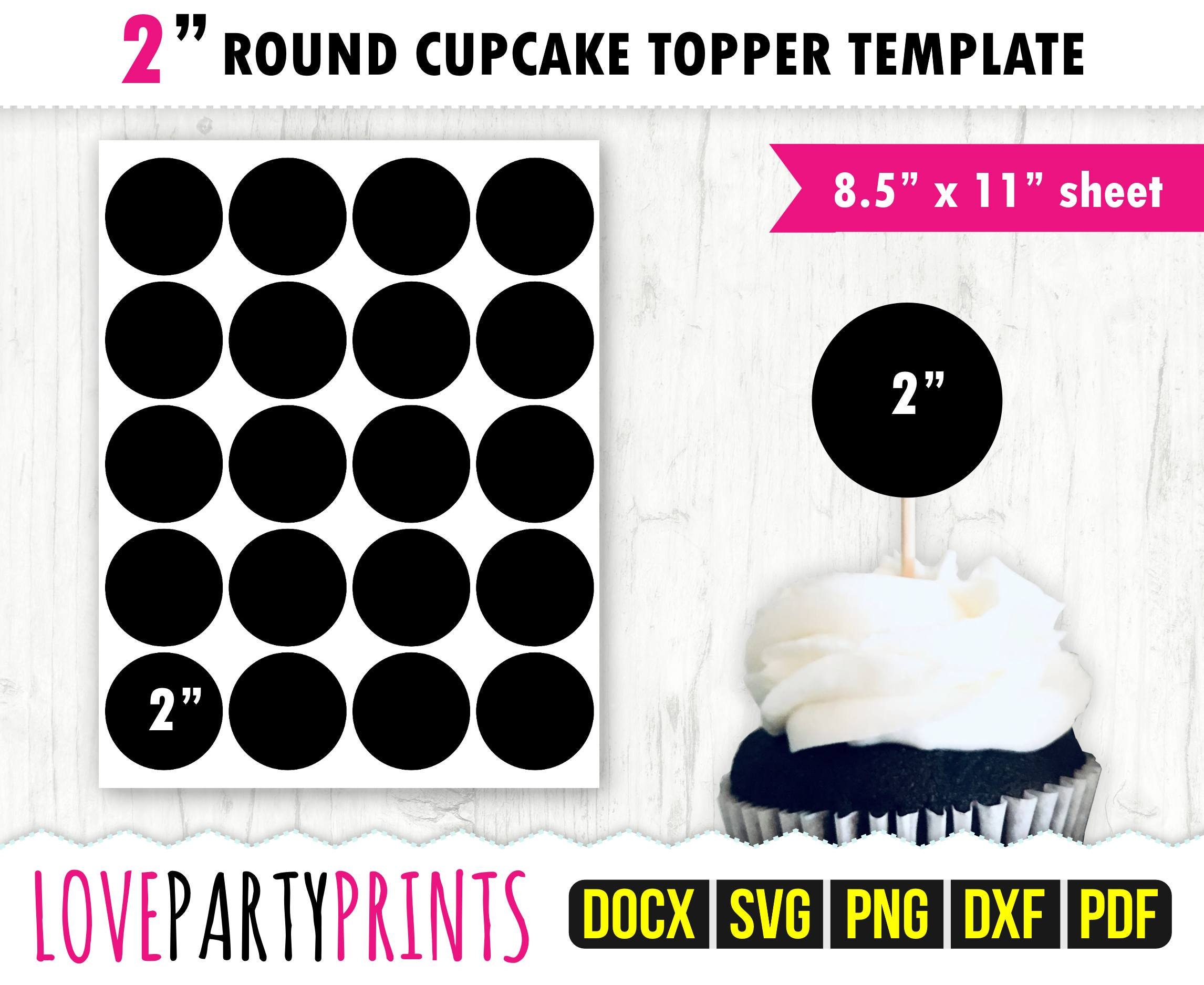 Round Cupcake Template SVG PDF Png Dxf 2 Blank Etsy UK