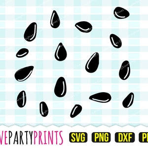 Semillas de sandía SVG, DXF, PNG, Pdf, Silhouette Vector Clip Art, Archivos de corte, 607