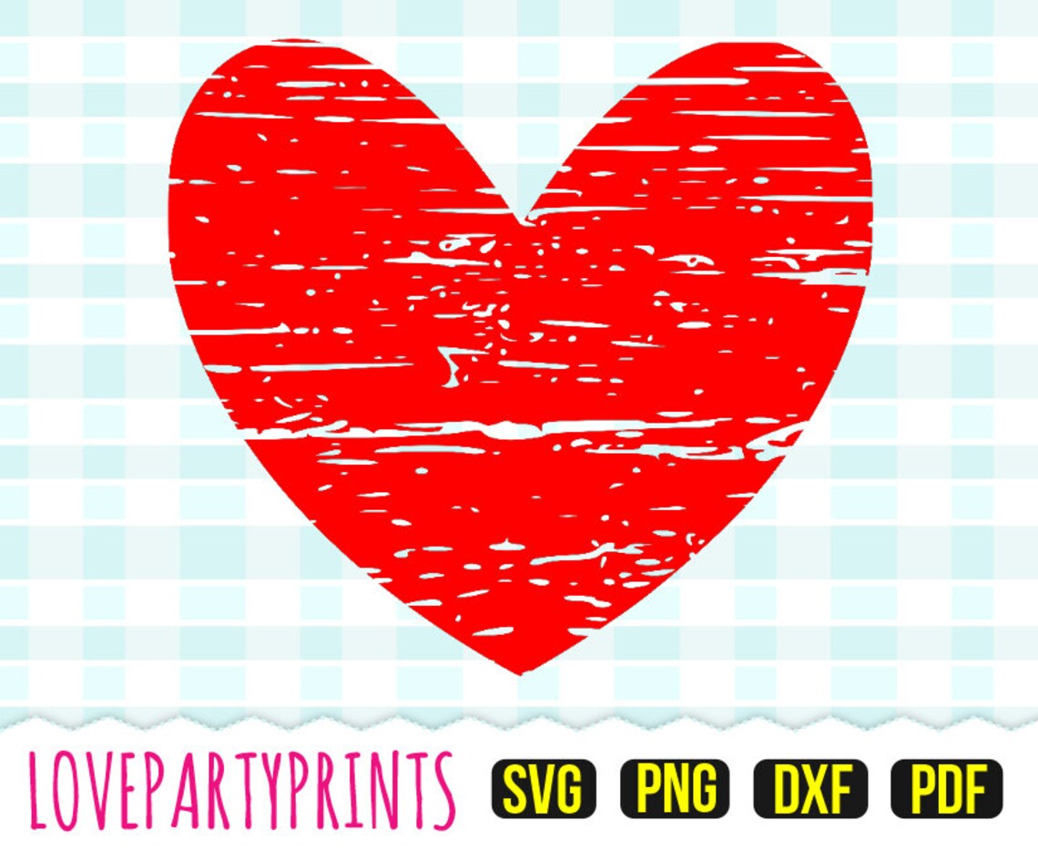 Distressed Heart Svg, DXF, PNG, PDF, Valentines Svg, Instant Download ...