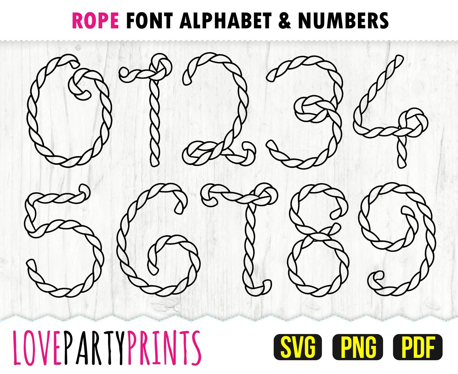 ROPE FONT SVG Png Pdf Rope Font Clipart Rodeo Font Etsy