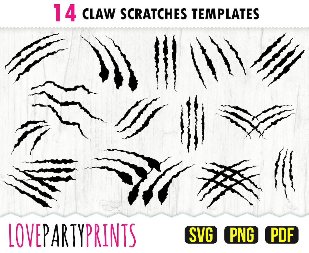 Claw Scratches SVG PNG PDF, Scratch Svg, Claw Marks Svg, Tiger Scratch