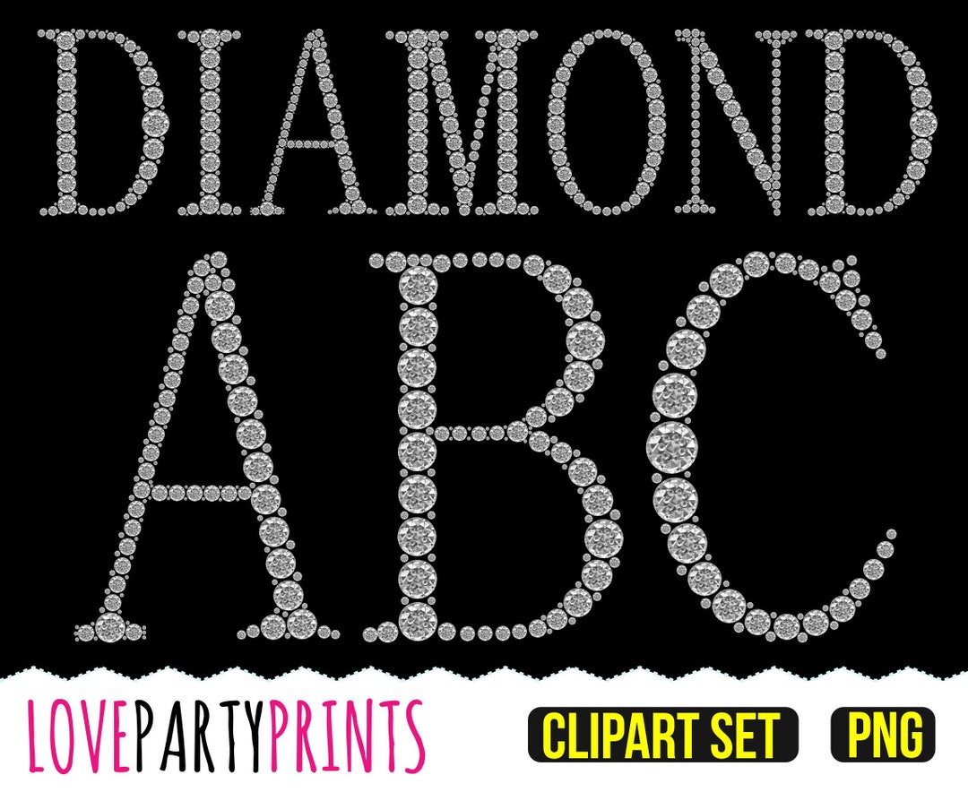 DIAMOND LETTERS PNG Files, Full Diamond Alphabet, 300dpi High Quality ...