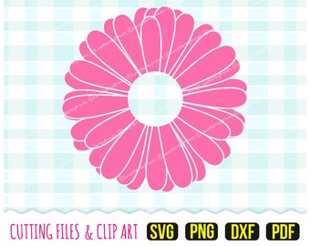 Gerbera Daisy Svg, DXF, PNG, PDF - Clip Art - Cutting Files - (svg340)