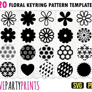 Floral Keyring Patterns SVG and PNG, Flower Keychain Svg, Round Patterns Svg, Round Keychain Svg, Circle Background Svg, (svg747)