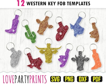 Texas Key Fob Svg, DXF, PNG, PDF, Cowboy Key Fob Template Svg, Western Keychain Fob Svg, Cowgirl Key Fob Svg, Cactus Fob Svg, 1217