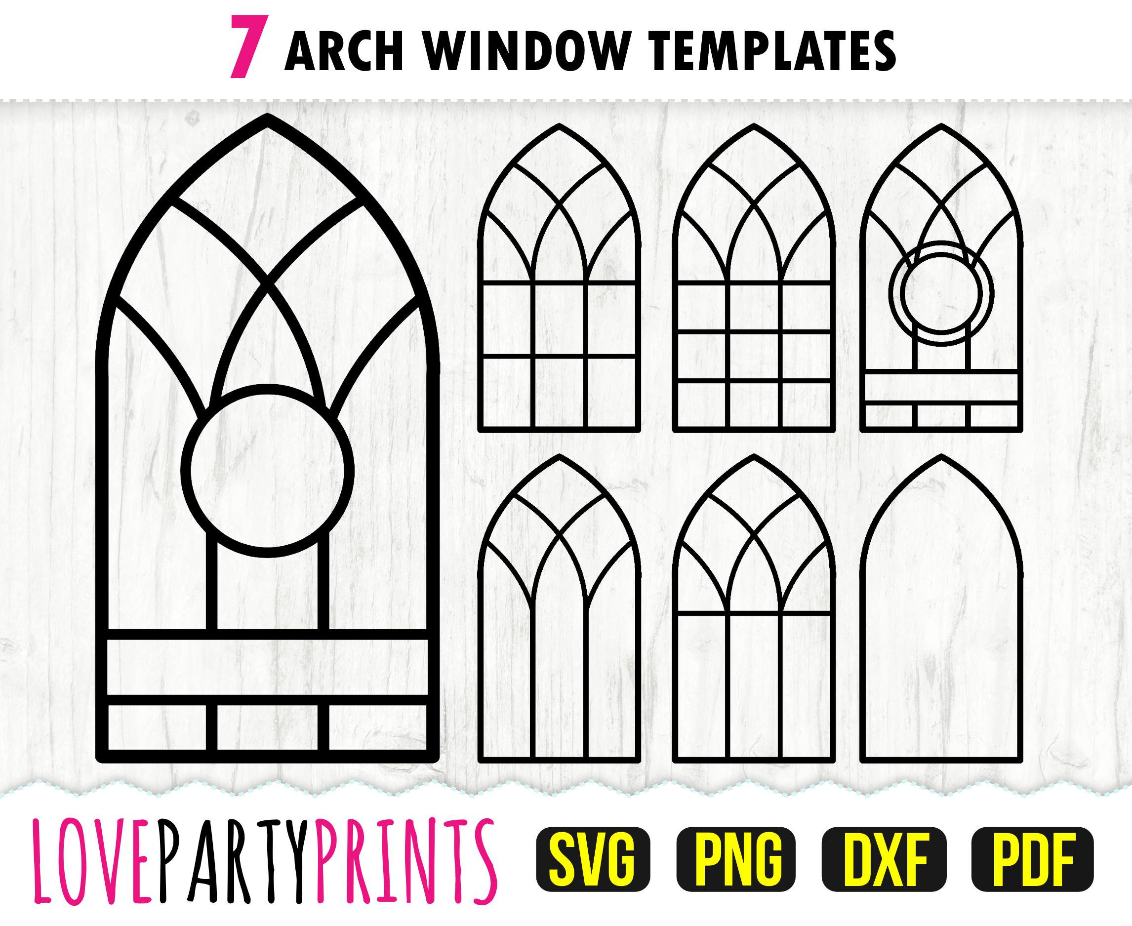 Arch Windows SVG DXF PNG Pdf Raamkozijn Svg Arch Window Etsy Nederland
