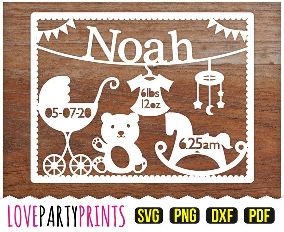 Download Personalised New Baby Papercut Template Nursery Papercut Etsy