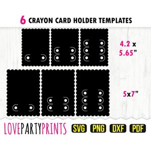 Cartão para colorir Svg, DXF, PNG, PDF, Modelo de suporte para cartão para colorir, Modelo de suporte para giz de cera infantil, Suporte para giz de cera Valentine, Artesanato infantil, svg1040