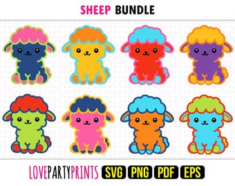 Kids Sheep SVG, PNG, EPS, Pdf, Layered Vector Cut Machine Laser Graphic Sublimation Print Design Templates, Instant Download, 1815