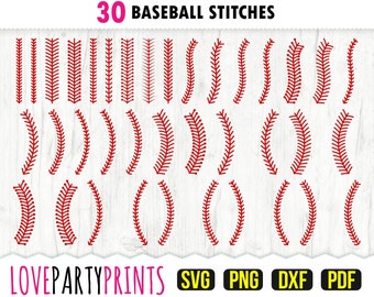 Baseball Stitches SVG, DXF, PNG, Pdf, Baseball Svg, Baseball Laces Svg, Baseball Threads Svg, Softball Svg, Clipart, Cut File, 951
