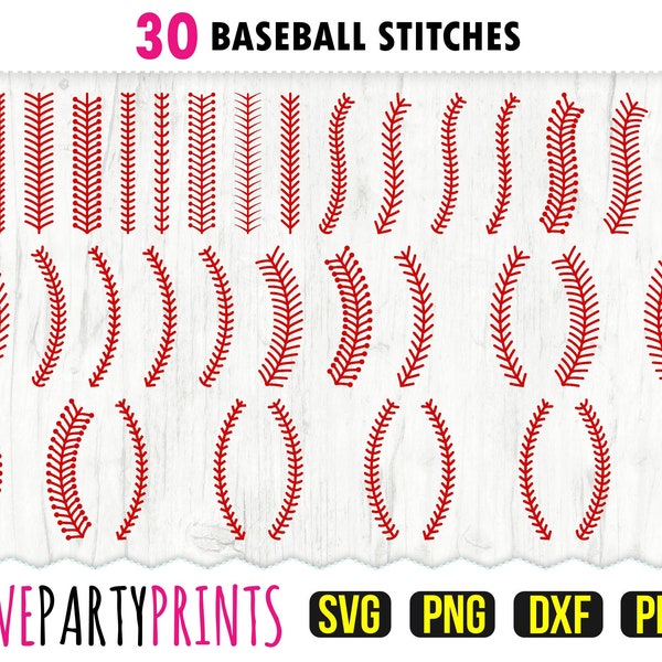 Baseball Stitches SVG, DXF, PNG, Pdf, Baseball Svg, Baseball Laces Svg, Baseball Threads Svg, Softball Svg, Clipart, Cut File, (svg951)