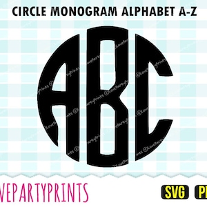 Circle Monogram SVG PNG, Full Alphabet Monogram Svg, Monogram Svg, Monogram Letters Svg, Cut Files and Clipart Files, 779