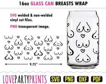 Borsten glas kan SVG, DXF, PNG, Pdf, Cancer Awareness Wrap Svg, glas kan Wrap Svg, borsten kunnen Wrap Svg, 16oz glas kan sjabloon, GC8 inpakken