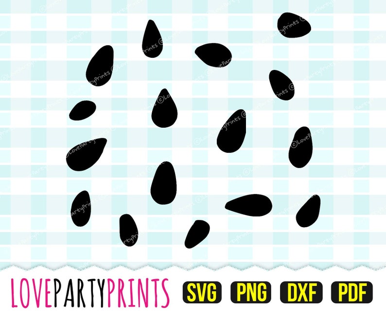 Download Watermelon Seeds SVG DXF PNG Pdf Silhouette Vector Clip | Etsy
