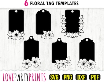 Floral Tags Svg, DXF, PNG, PDF, Tags Cut File, Gift Tag Svg, Wedding Tag Svg, Decorative Tags Svg, Flower Tags Svg, Tags Svg, svg920