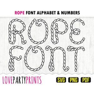 ROPE FONT SVG, Png, Pdf, Rope Font Clipart, Rodeo Font, Western Font, Rope Alphabet, Nautical Font, Sublimation Font, Svg Font, 946