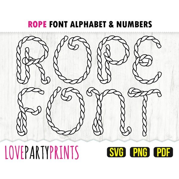 ROPE FONT SVG, Png, Pdf, Rope Font Clipart, Rodeo Font, Western Font, Rope Alphabet, Nautical Font, Sublimation Font, Svg Font, 946