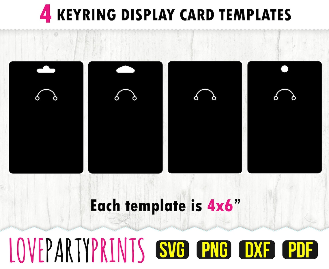Keyring Display Card Svg, DXF, PNG, PDF, Key Ring Tag Svg, Keyring ...