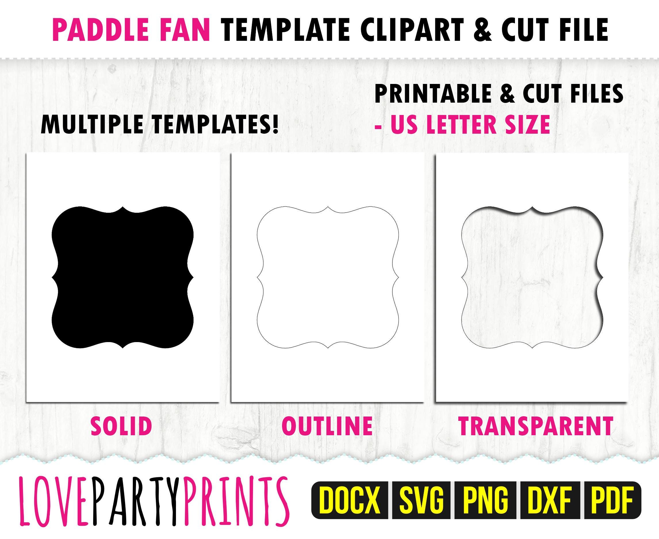 Paddle Fan Template SVG PDF Png Dxf Blank Fan Template US - Etsy UK
