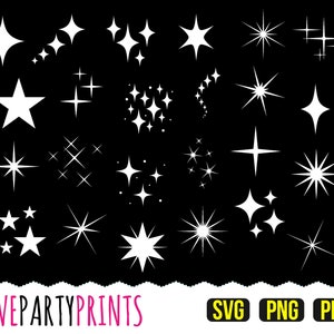 Stars Sparkles Svg, PNG, PDF, Shooting Star Svg, Space Svg, Stars Svg, Cosmos Svg, Twinkle Stars Svg, Clipart, Cutting Files, 985