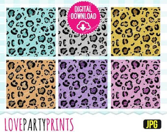 Glitter Leopard digitale papers (JPG-formaat), herhalende papieren 12x12" naadloos patroon, digitaal papier, Instant Download, Glitter Digital, 669