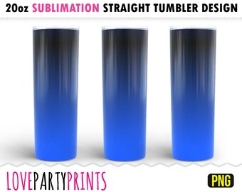 Blue Ombre Tumbler Wrap 20 oz Skinny Tumbler Sublimation PNG Seamless Gradient Color PNG Wrap Skinny Sublimation Digital Download PNG sub17
