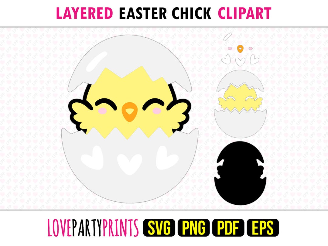 Chick Vector File Kids Easter Chick Clipart, SVG PNG EPS Pdf, Baby Chicken, Cute Farm ...