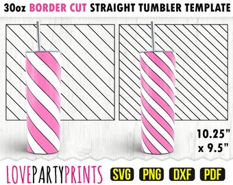 Candy Stripes Tumbler SVG, DXF, PNG, Pdf, 30 oz Skinny Tumbler Template, Tumbler Wrap File, 30oz Straight Wall, Template Cut File, (svg991)