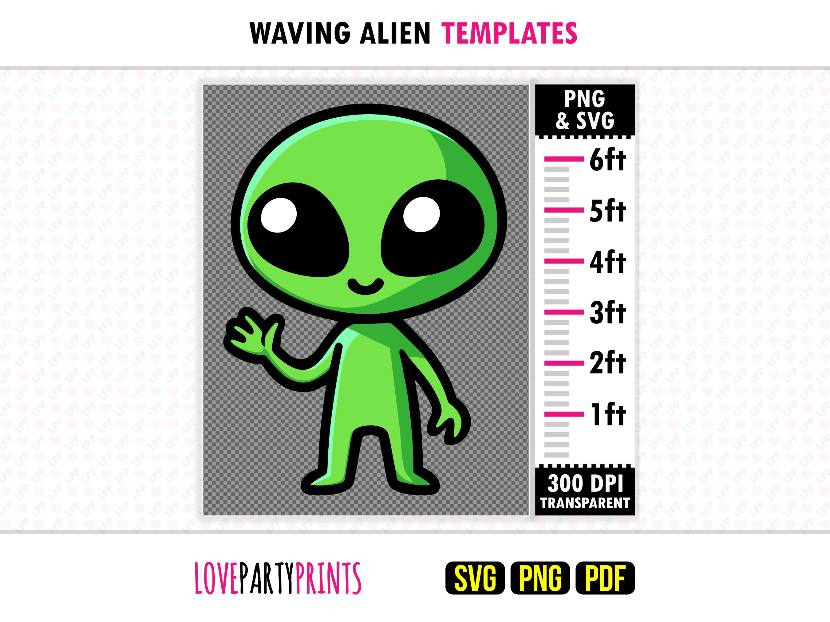 Alien Template Pdf SVG Png, Print & Cut, Extraterrestrial Yard Wall Art ...