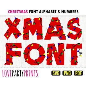 CHRISTMAS FONT SVG, Png and Pdf files, 300dpi High Quality, Silhouette Vector, Create your own banner (SVG986)