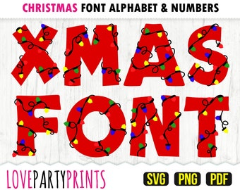 CHRISTMAS FONT SVG, Png and Pdf files, 300dpi High Quality, Silhouette Vector, Create your own banner (SVG986)
