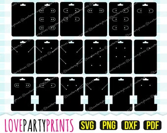 Jewelry Card Holder Templates SVG, DXF, PNG, Pdf, Earrings Card Holder, Necklace Card Holder, Bracelet Card Holder, Jewellery card Svg, 744