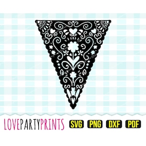 Papel Picado SVG, DXF, PNG, Pdf, Mexican Fiesta Banner svg, Silhouette Vector Clip Art, Cutting Files, 699