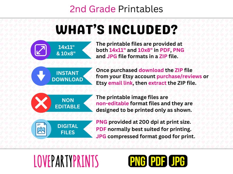 Last Day 2nd Grade Sign 2025 2026 PNG PDF JPG Kids Paint Art Photo Prop ...