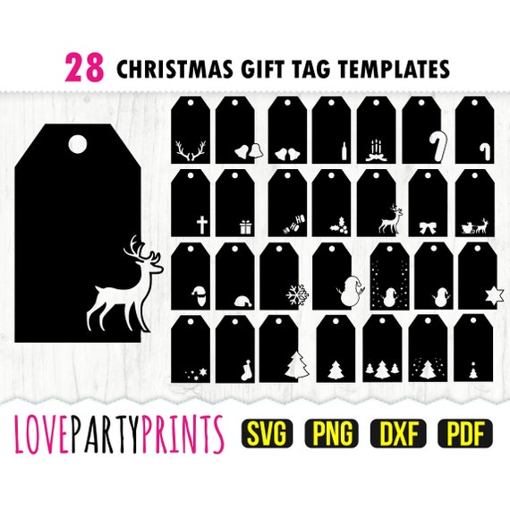Christmas Gift Tags SVG PNG PDF Dxf, Holiday Gift Tag Svg, Gift Tag Svg, Xmas Gift Tag, Gift Label Svg, Santa Tags, Instant Download, 1266