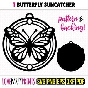 Butterfly SVG Suncatcher, DXF, PNG, Pdf, Eps, Butterflies Ornament Sun Catcher, Laser Cutter Silhouette Vector Clip Art, Cutting Files, 1351