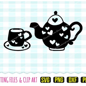 Teapot Teacup Svg, DXF, PNG, PDF, Tea Lover Svg, Tea Time Svg, Tea Decal, Clip Art, Cutting Files, 101