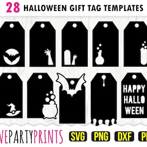 Halloween Gift Tags SVG PNG PDF Dxf, Holiday Gift Tag Svg, Spooky Gift Tag Svg, Pumpkin Gift Tag, Witch Gift Tag Svg, Instant Download, 1278 image 3